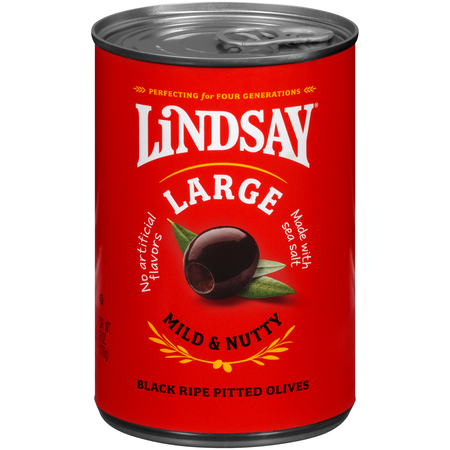 LINDSAY Lindsay Large Pitted Black Olives 6 oz., PK24 A001163